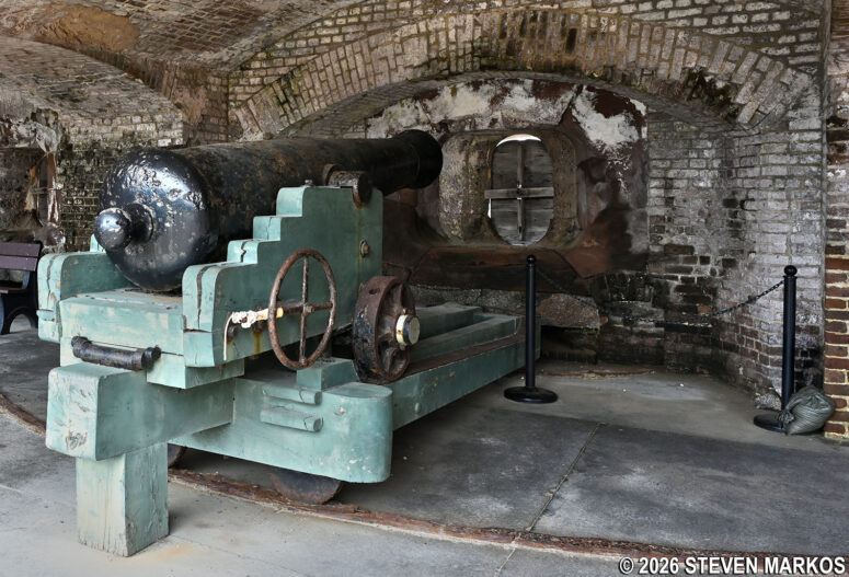 Cannon in a casemate at Fort Sumter, Fort Sumter and Fort Moultrie National Historical Park