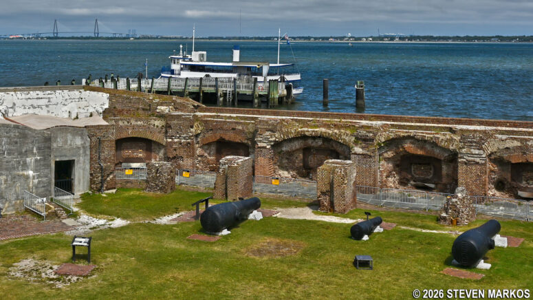 Ferry docked at Fort Sumter, Fort Sumter and Fort Moultrie National Historical Park