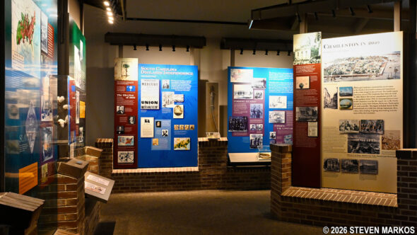 Exhibits inside the Fort Sumter Visitor Center, Fort Sumter and Fort Moultrie National Historical Park