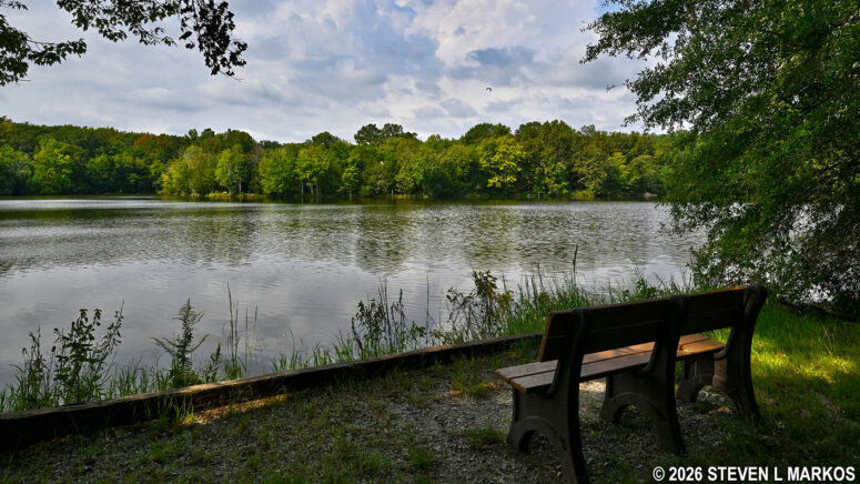 Clear view from the northeastern section of the Fisherman's Trail of the Star Fort Pond, Ninety Six National Historic Site