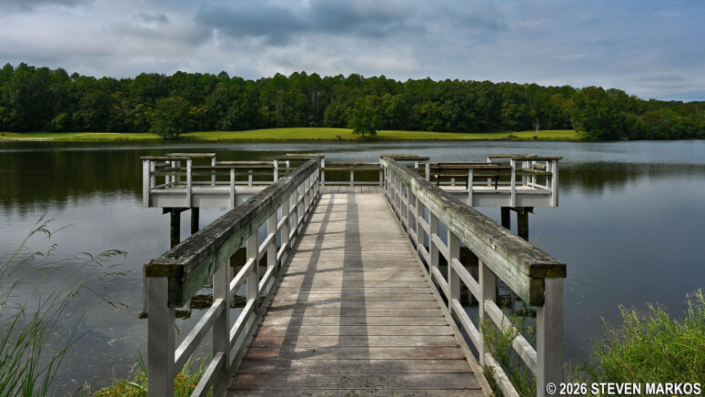 Fishing pier at the Star Fort Pond, Ninety Six National Historic Site
