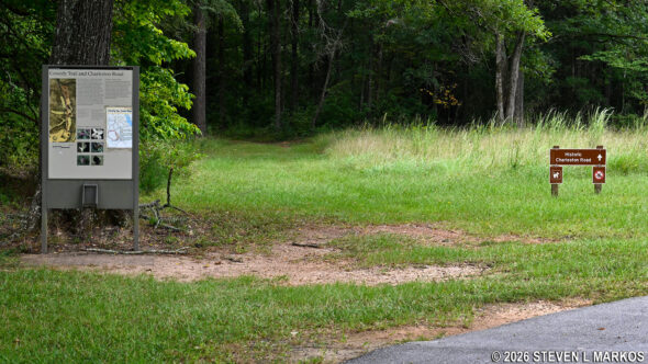 Trailhead for the Gouedy Trail at Ninety Six National Historic Site