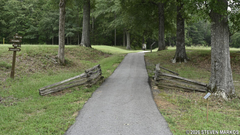 Historical Trail at Ninety Six National Historic Site passes through the old Ninety Six town site